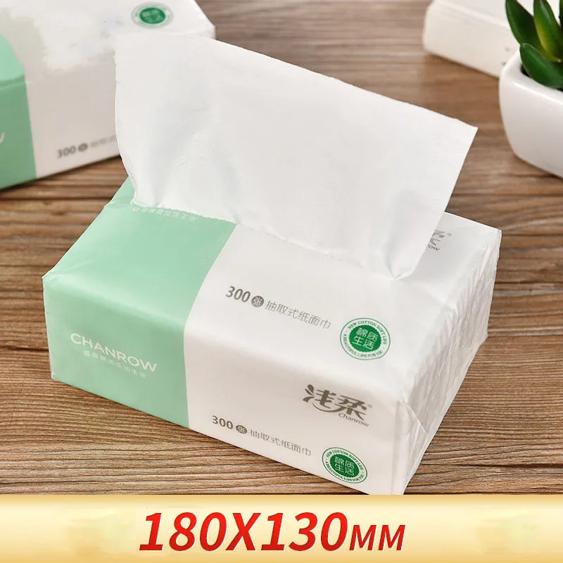 3 Packs 300pcs/pack Toilet Paper 4 Layers Thickened Wettable Facial Tissue Kitchen Napkins Handkerchiefs Disposable Tissue Paper