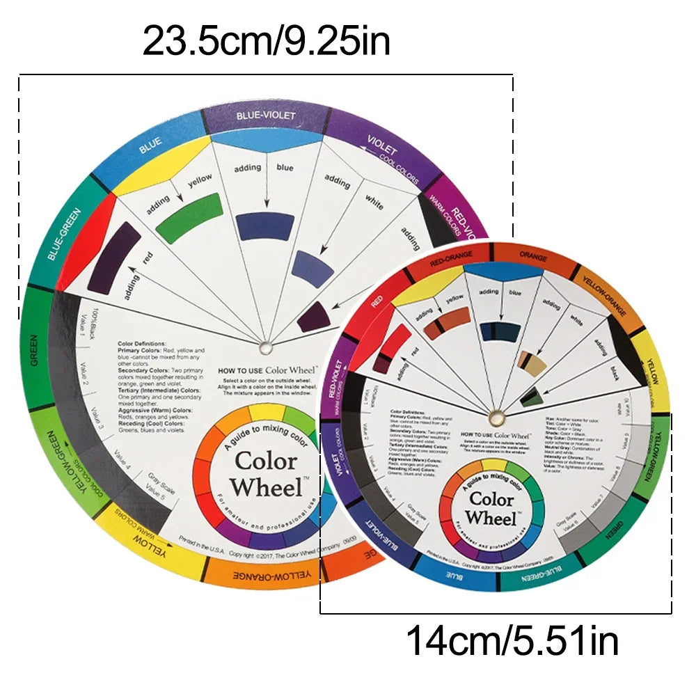 1Pcs 12 Color Paper Card Tattoo Color Wheel Circle Chromatic Eyebrow Tattoos Design Nails Professional Pigment Makeup Supplies