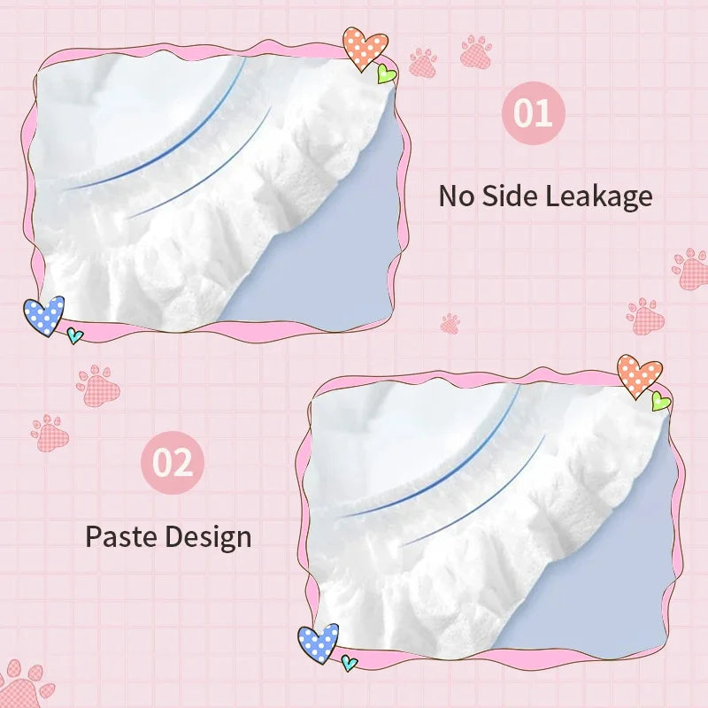 10Pcs Disposable Pet Diapers for Males Females Dogs Absorbent Doggy Disposable Underwear Physiological Pants for Dogs Puppy