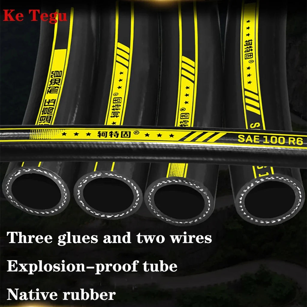 1Meter Fuel Hoses Rubber Hose High-Pressure Hydraulic Steam Water Pipe Diesel Black Rubber Hose Inner Diameter 4/5/6/8mm-38/45mm