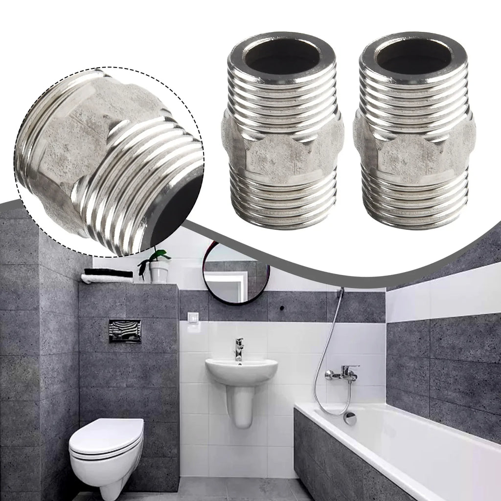 2 Pcs Shower Hose Extension Pipe Universal Hose Extender Bathroom Accessories For DIY Showers Bathrooms RVs Outdoor Showers
