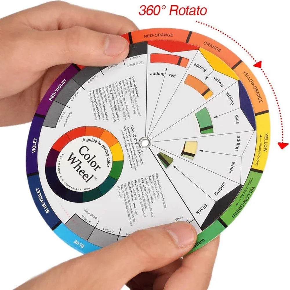 1Pcs 12 Color Paper Card Tattoo Color Wheel Circle Chromatic Eyebrow Tattoos Design Nails Professional Pigment Makeup Supplies