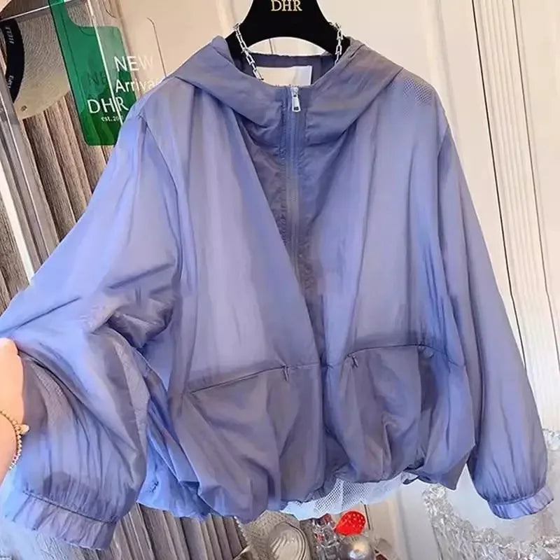 2025 New Sun Protection Clothing Women's Summer Thin Coat Anti-Ultraviolet Breathable Shirt Hooded Windbreaker Female Jacket