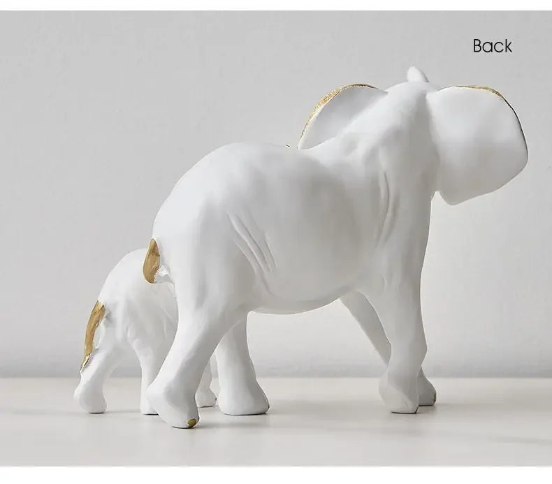 1pairs Creative Modern Decor Animal Resin Elephant Statues & Figurines Sculpture Living Room Table Ornaments Crafts