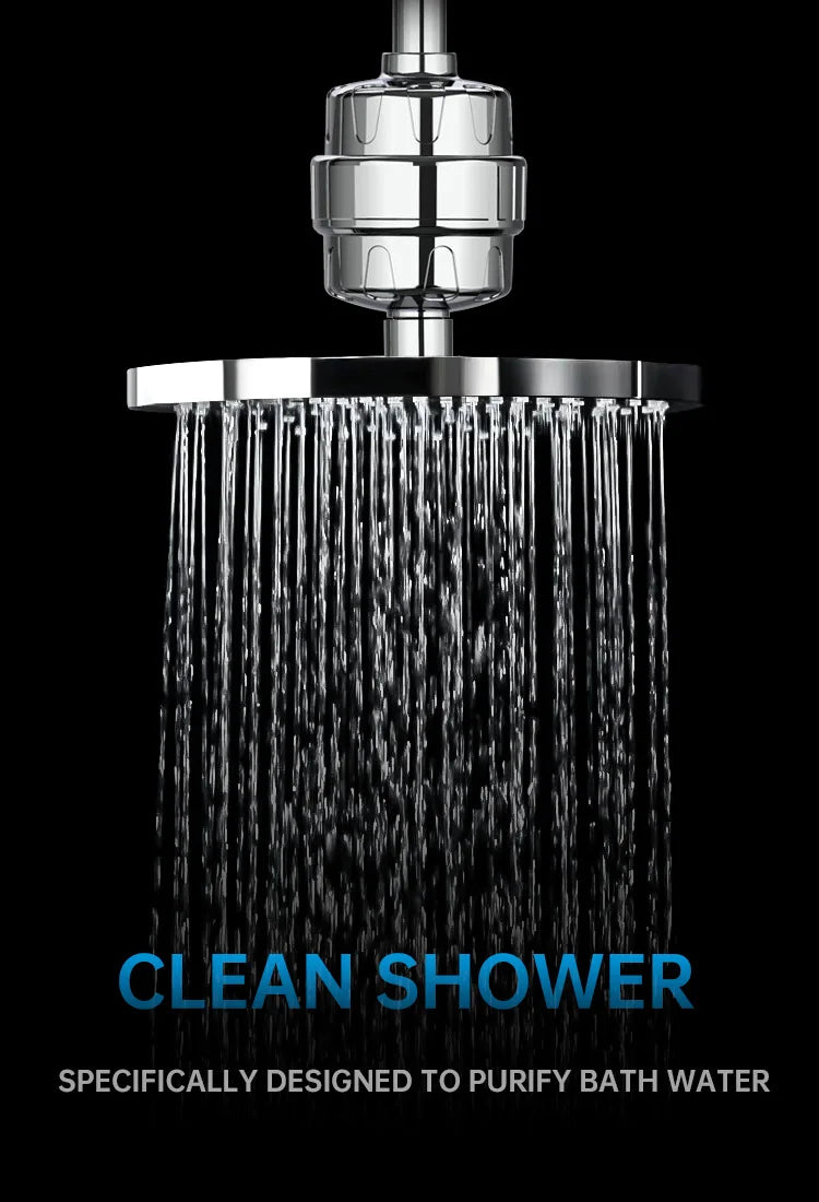 15 Layers of Filtration  Shower Water Filter Remove Chlorine Heavy Metals - Filtered Showers Head Soften for Hard Water