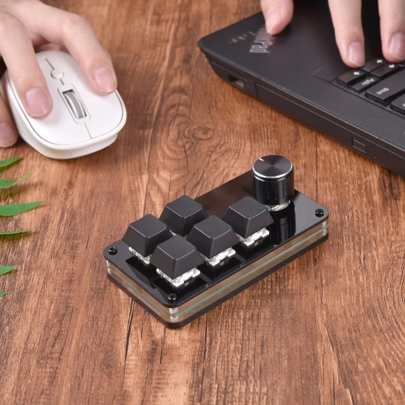 3/5/8/9/10/14/16 Keys Programmable Keyboard Multifunctional USB Mechanical Keyboard One Hand Macro Mechanical Keyboard with Knob