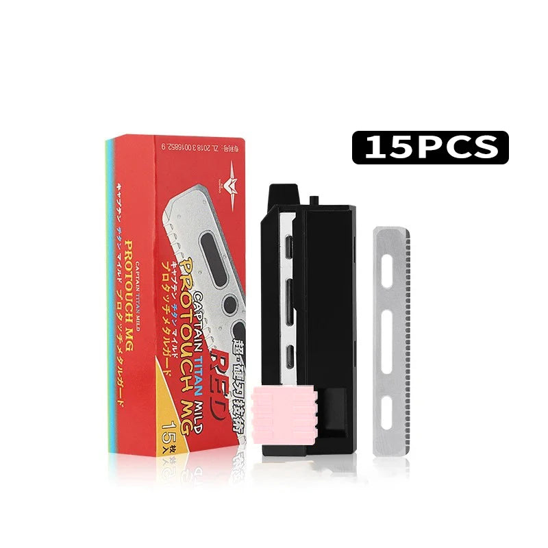15Pcs/box Single-sided Razor Blades Men's Safety Shaver Stainless Steel Replacement Razor Blade Barbershop Shaving Supplies