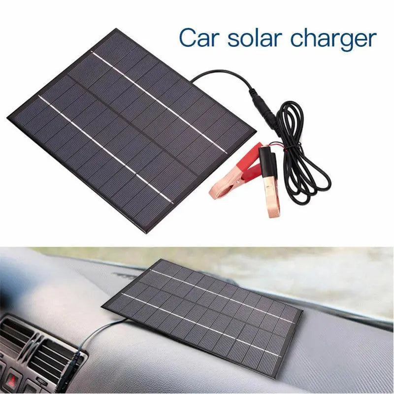 20W Solar Battery Charger with Carabiner 12V Solar Power Bank Polysilicon Solar Charger Plate Portable for Outdoor Lamp Pump