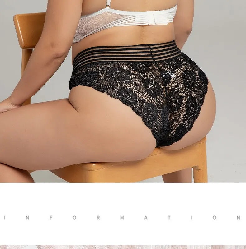 3Pcs Sexy Lace Panties Women's Underpants Solid Color Briefs Breathable Intimates Panties Female Underwear Seamless Lingeries