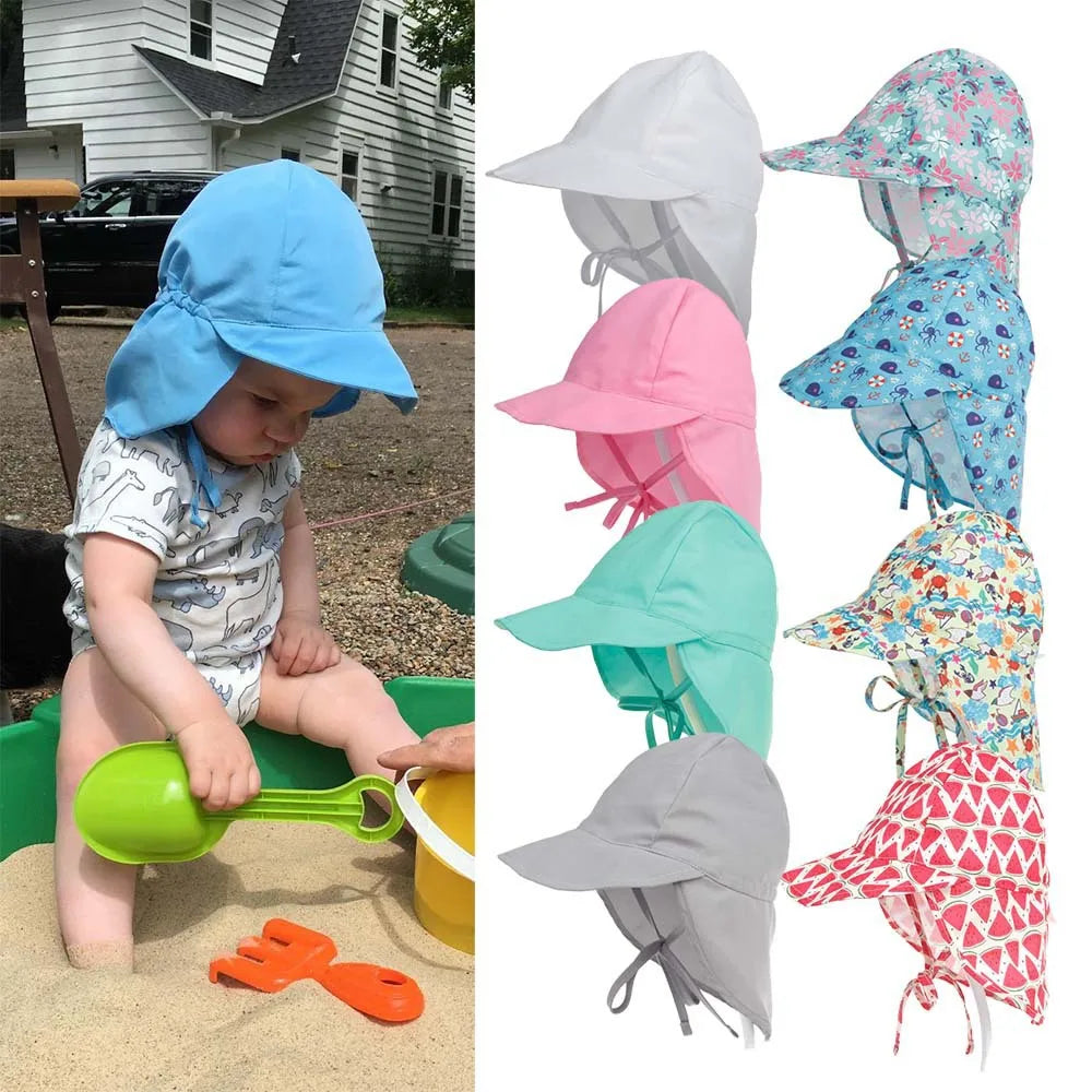 2025New Summer Baby Sun Hat Baby Girls Boys Caps Cartoon Panama Children's Hat UV Protection Travel Beach Kid Bucket Hat SPF 50+