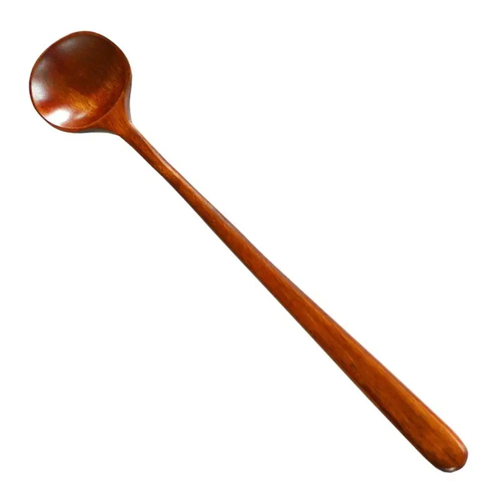 1/2Pcs Wooden Spoon Soup Spoon and Fork Eco Friendly Products Tableware Natural Ellipse Ladle Spoon Set Spoons for Cooking