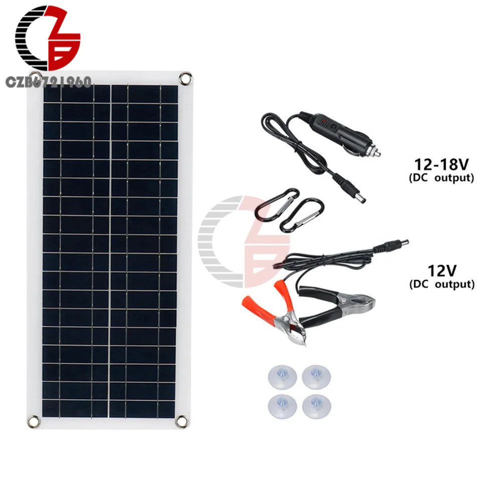 1000W 12V Solar Battery Charger & Maintainer Portable 12 Volt Solar Panel Charging Kit for Car Automotive Boat RV Marine Inveter
