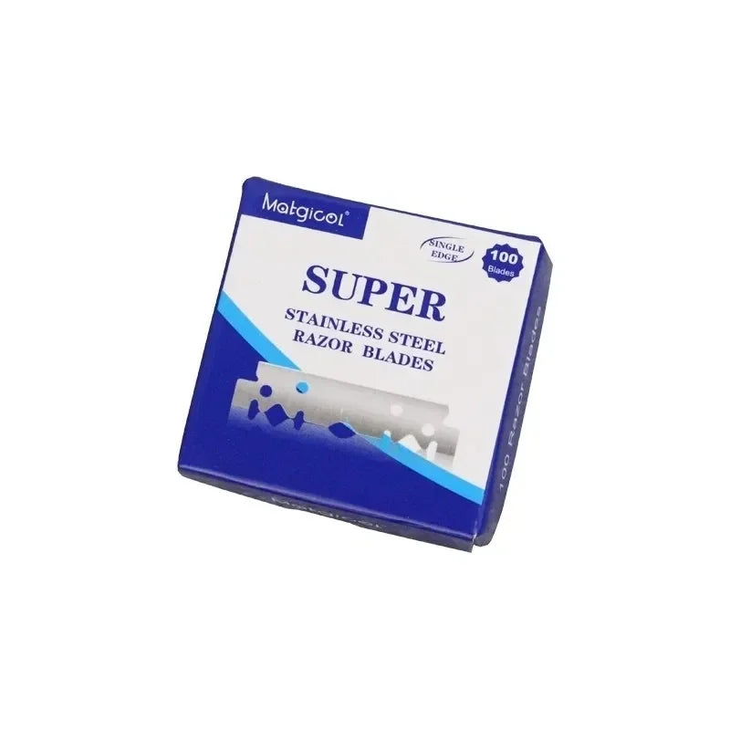 100PCS Single-sided Razor Blades Men's Safety Shaver Stainless Steel Manual Razor Blade Barbershop Styling Shaving Supplies
