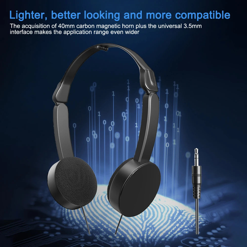 3.5mm headband wired headphones Foldable stereo sports headphones Fashion music headphones Suitable for MP3/mobile phone/tablet