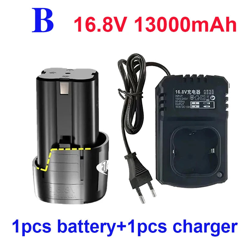 100% New Original 16.8V.13000mAh. Tool. Electric. Battery, rechargeable drill. Screwdriver. Wireless. Electric drill.