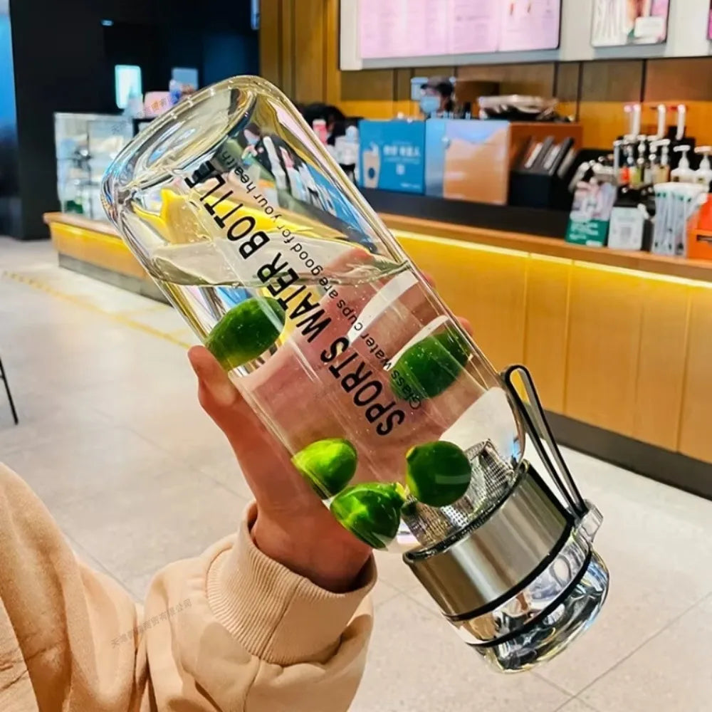0.75/1.0/1.2/1.5/2L Large Capacity Glass Transparent Water Bottles Milk Juice Cup for Tour Outdoor Sports Travel Glass Bottle