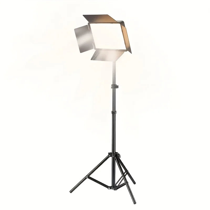 1 LED Video Photography Lighting Kit, USB Powered, 43-inch Tripod, 10-inch Square Fill Light, 3 Adjustable Light Colors, 4 Baffl