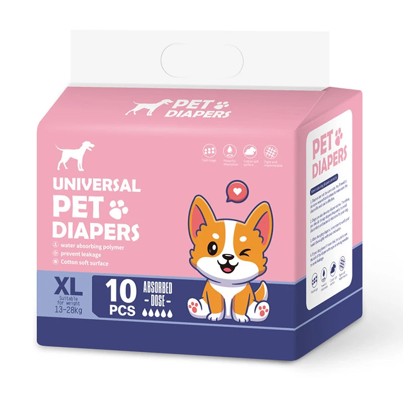10/12PCs Disposable Pet Diaper for Female Dogs Male Dogs Breathable Absorbent Puppy Menstrual Trousers Dog Accessories