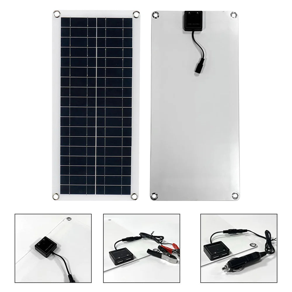 1000W 12V Solar Battery Charger & Maintainer Portable 12 Volt Solar Panel Charging Kit for Car Automotive Boat RV Marine