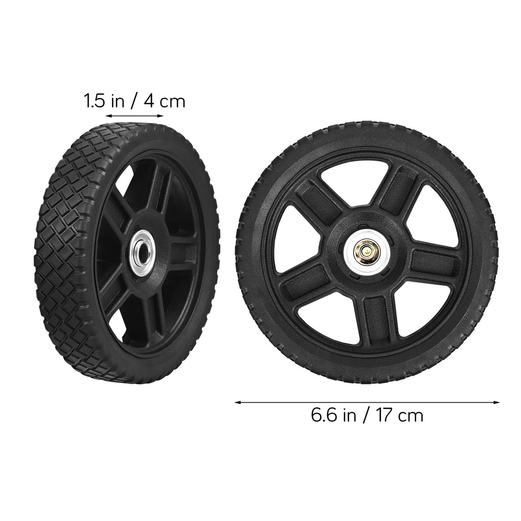 2 Pcs Lawn Mower Wheels 7 Inch Push Mowers Plastic Wheels Smooth Operation Various Terrains Sturdy Material