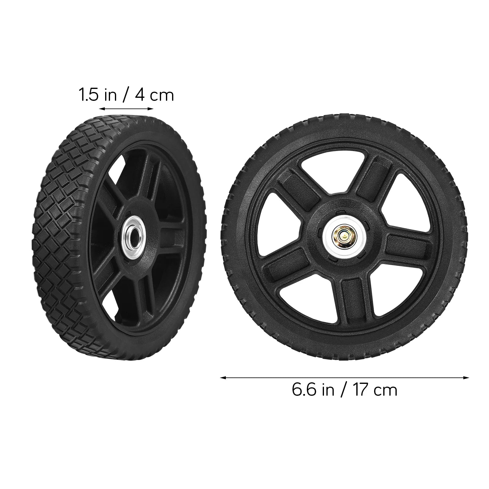 2 Pcs Lawn Mower Wheels 7 Inch Push Mowers Plastic Wheels Smooth Operation Various Terrains Sturdy Material