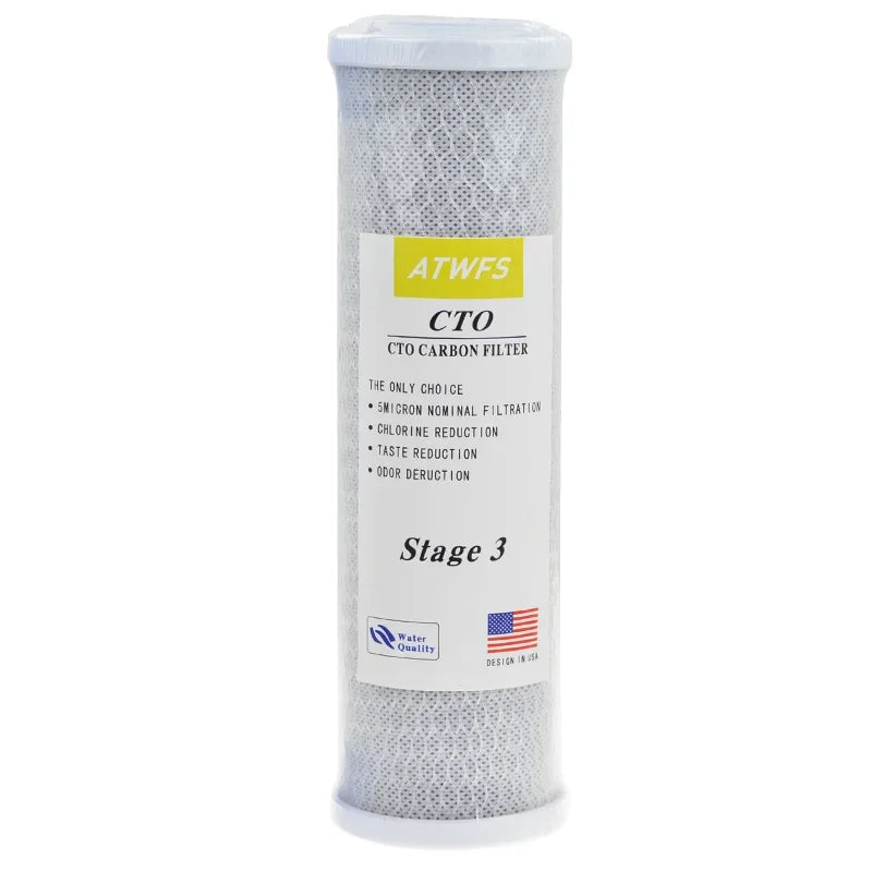 10-Inch Water Purifier Filter UDF Granular Activated Carbon Filter+PP Cotton Filter+CTO Compressed Carbon Water Purification