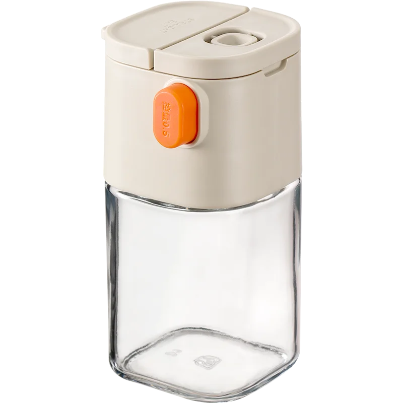 180ml Multi-Functional Quantitative Seasoning Pot, Press-Type Glass Seasoning Bottle, Kitchen Salt Jar, Spice & Pepper Shakers
